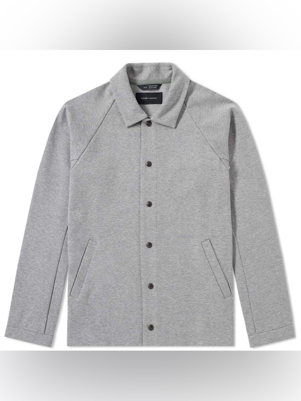 Wings + Horns Neo Knit Coach Jacket Gray Sz S Japanese Fabric